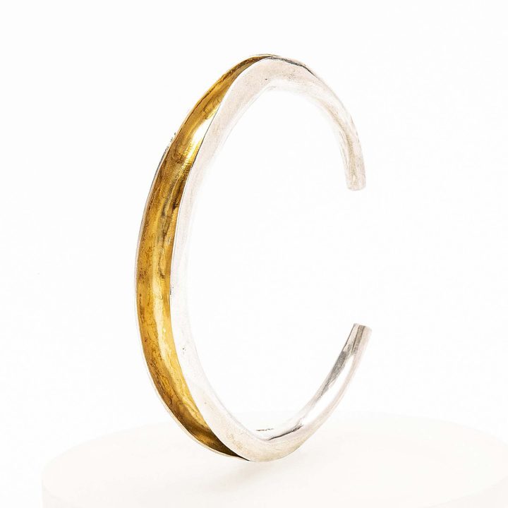 Unfold cuff bracelet, gilded interior